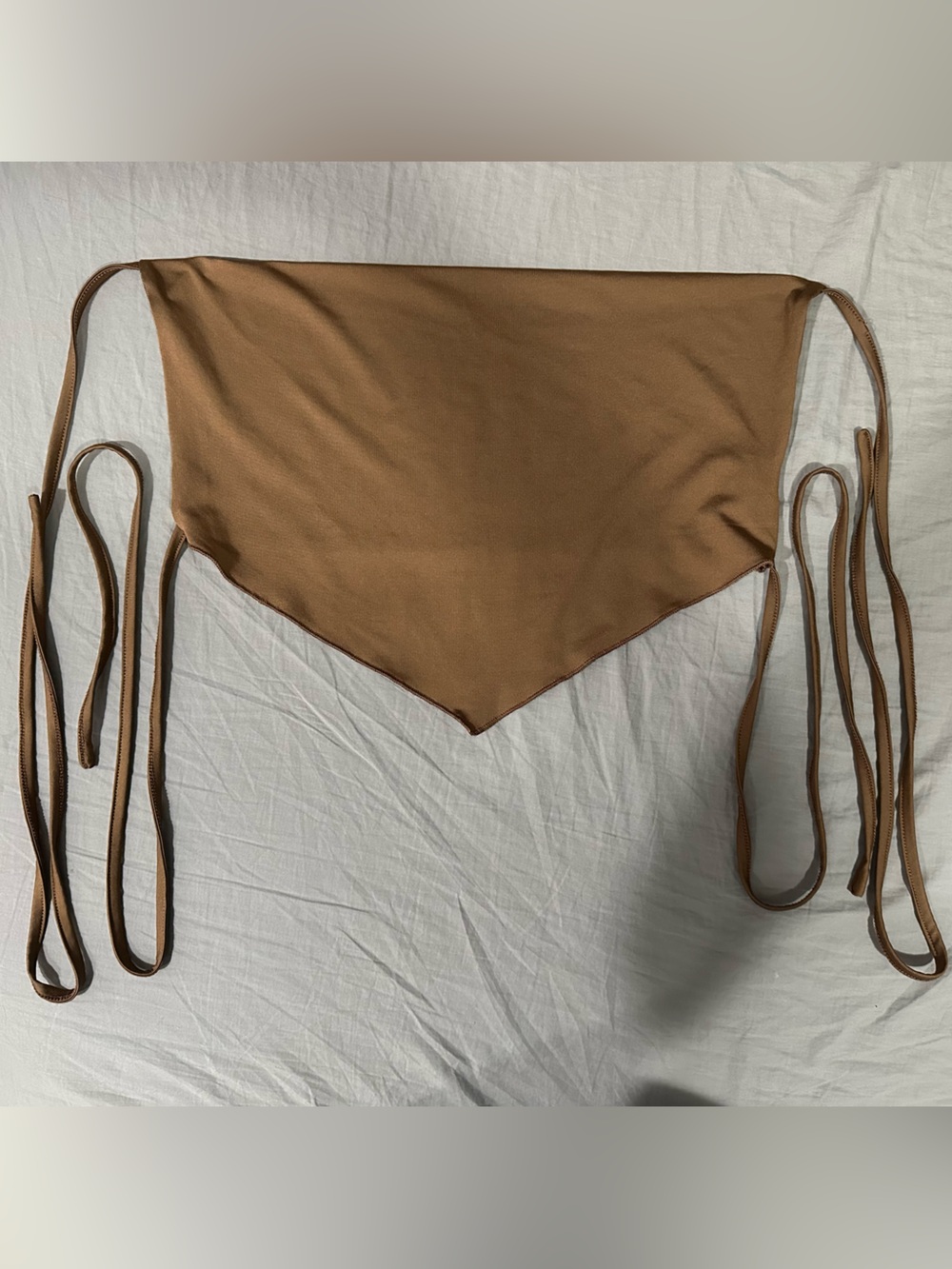 SHEIN Brown Triangle Tie-Back Crop Top